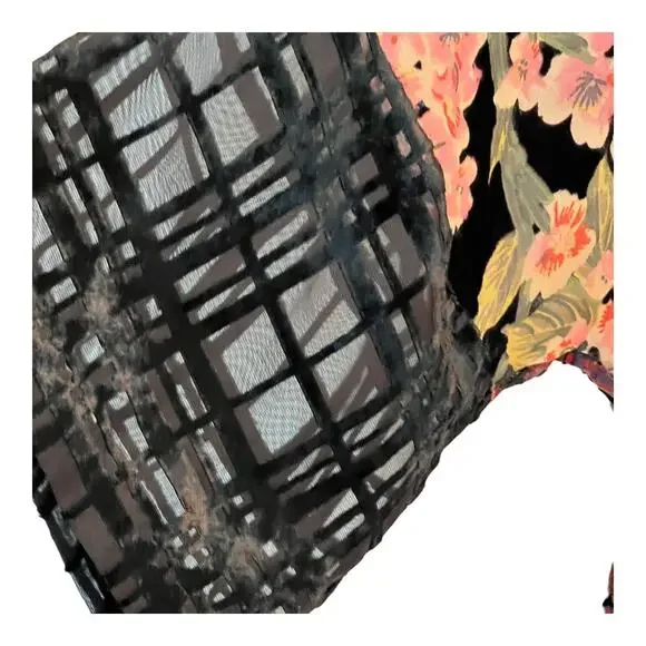 Anis A Open Kimono Burnout Velvet Topper Art to Wear Animal Print Floral L/XL - Picture 8 of 12